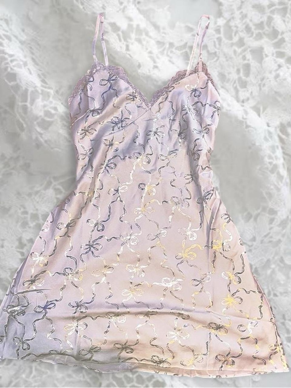 Victoria’s Secret PINK x LoveShackFancy Mini Satin Dress in Coconut White 🎀🥥 - Picture 2 of 5